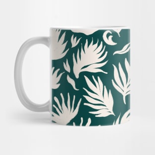 Deep Green Floral Organic Botanical Pattern Boho Mug